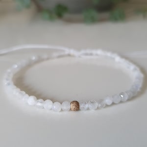 Delicate Moonstone Bracelet with 925 Silver Pearl - Gemstone Bracelet - Gemstones - boho - Wedding - Moonstone - Gemstones - minimalist