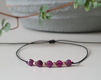 Delicate ruby bracelet with 925 silver beads - ruby jewelry - gemstone bracelet - boho - bohemian jewelry - gemstones - minimalist