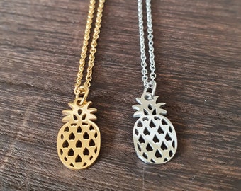 Edelstahlkette Ananas - Ananas Anhänger - Ananaskette - minimalistische Kette - Layering Halskette - Tropischer Schmuck - Geschenk für Sie