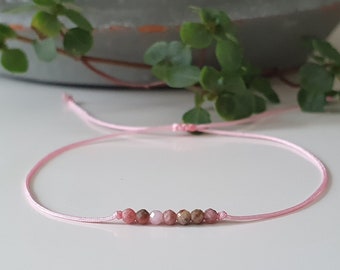 Delicate rhodonite bracelet - Rhodonite - gemstone bracelet - filigree gemstone bracelet - friendship bracelet - boho chic - gemstones
