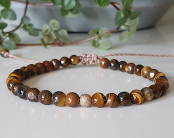 Tiger's eye bracelet - gold-filled - gemstone bracelet - gemstones - boho - wedding - gemstones - minimalist - gemstone jewelry
