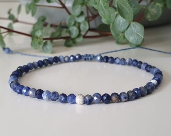 Delicate sodalite bracelet with 925 silver pearl - gemstone bracelet - gemstones - boho - wedding - gift - gemstones - minimalist