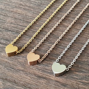 Edelstahlkette Herz - Herzanhänger - Liebe - minimalistische Kette - Layering Halskette - Brautschmuck - Geschenk für Sie - Valentinstag