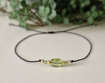 Zartes PERIDOT Armband 925er Sterling Silber | Peridot Schmuck | Edelstein Armband | filigran | Freundschaftsarmband | Esoterik | Heilstein