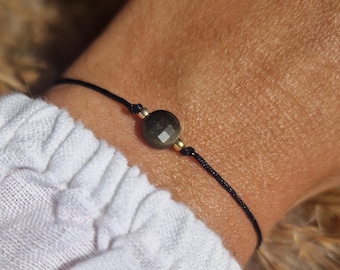 Delicate golden obsidian bracelet with 925 sterling silver beads | Obsidian bracelet | Gemstone bracelet | Boho | Bohemian jewelry | Healing stone