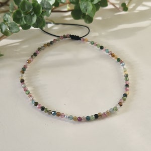 Delicate TOURMALINE bracelet | Gemstone bracelet | Gemstones | Gemstones | minimalist | elegant bracelet | Watermelon tourmaline | Healing stone image 4