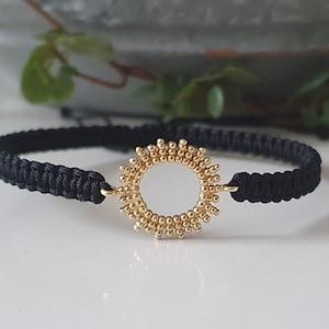 925 macrame bracelet sun silver gold - Sterling silver - bohemian jewelry - boho - friendship bracelet - summer jewelry - surfer jewelry