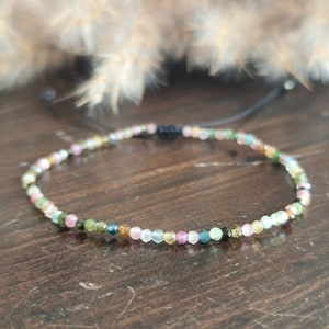 Delicate TOURMALINE bracelet | Gemstone bracelet | Gemstones | Gemstones | minimalist | elegant bracelet | Watermelon tourmaline | Healing stone image 3