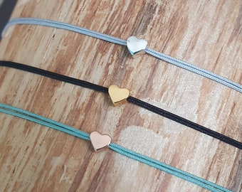 Zierliches Armband mit 925er Herz - gold - silber - roségold - minimalistisch - Valentinstag - Freundschaftsarmband - Liebe - Hochzeit - JGA
