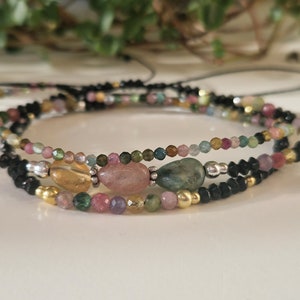 Delicate TOURMALINE bracelet | Gemstone bracelet | Gemstones | Gemstones | minimalist | elegant bracelet | Watermelon tourmaline | Healing stone image 6
