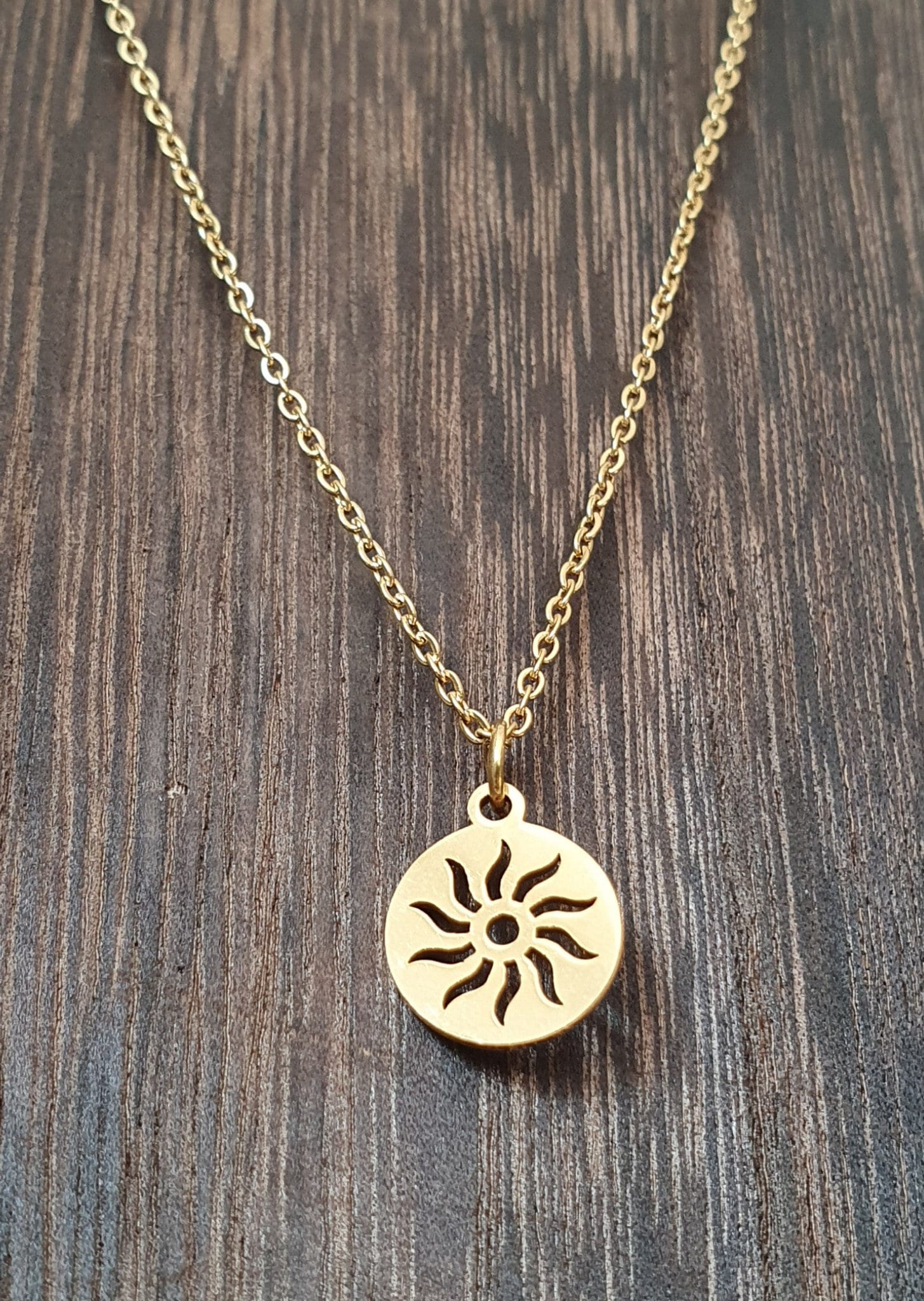 Stainless steel necklace sun sun pendant sun symbol | Etsy