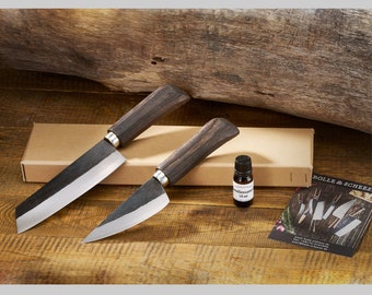 Hand-forged knife set - chef's knife made of carbon steel, a great gift for hobby chefs!