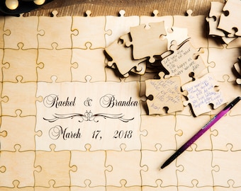Wedding guest book puzzle wedding guestbook wedding puzzle guest book puzzle rustic guest book puzzle wedding wooden guestbook wooden puzzle
