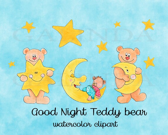 teddy bear clipart watercolor