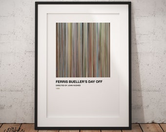 film posters 80s Ferris Bueller's Day Off Movie Giclee print / barcode / wall art poster / A3 A4 sizes, film poster, classic, birthday, 80s, valentines gift