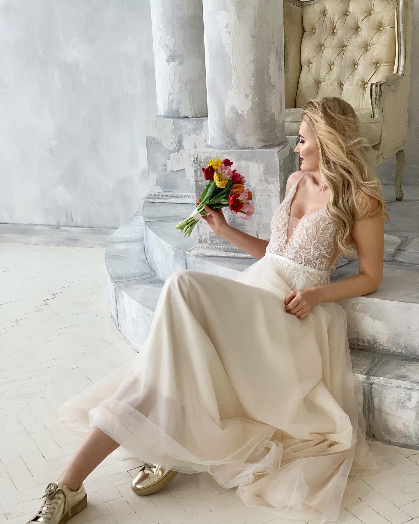 white wedding pantsuit