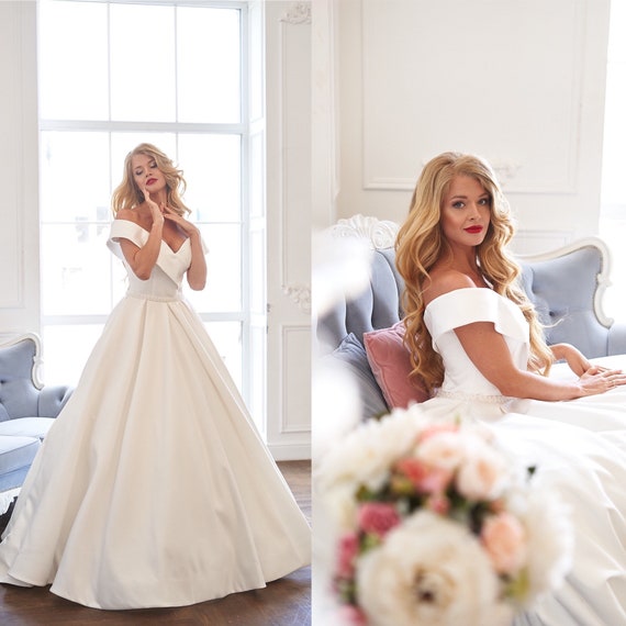 satin dress with train