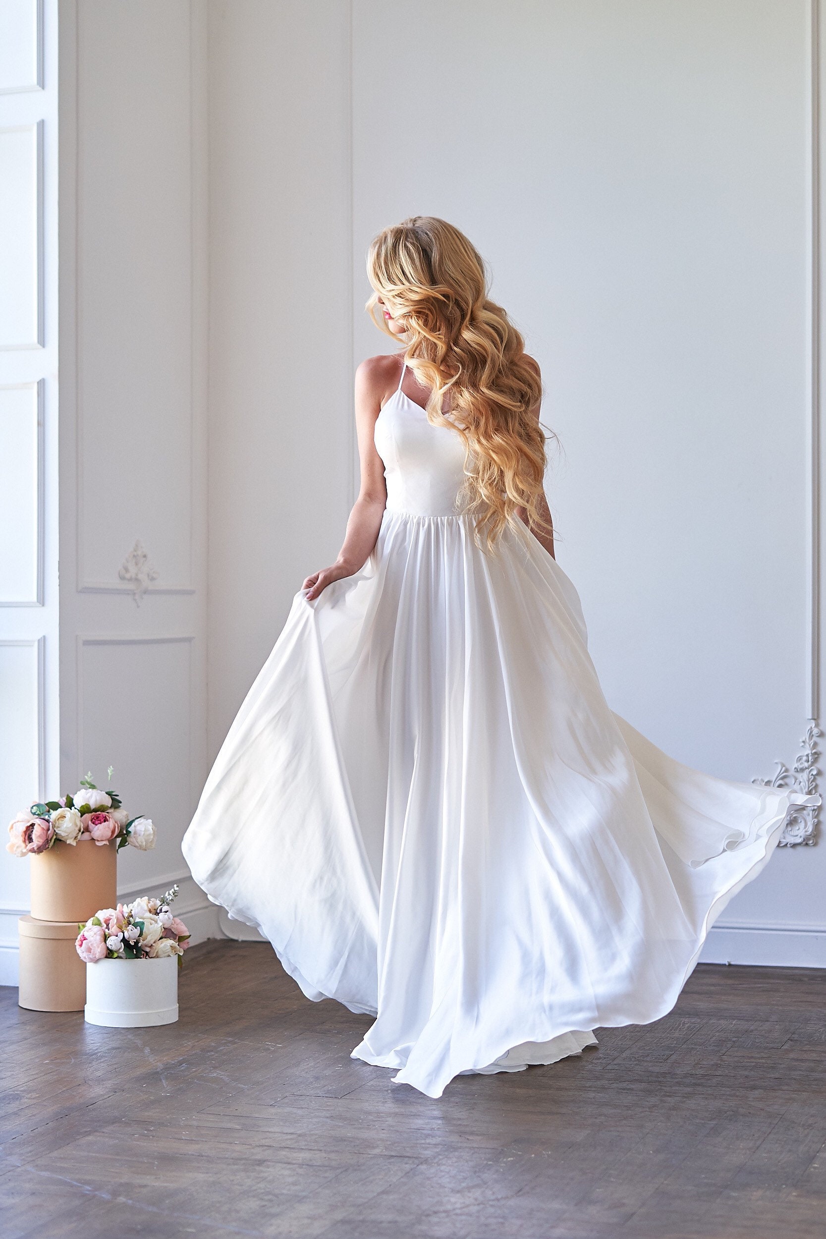 simple silk gown design