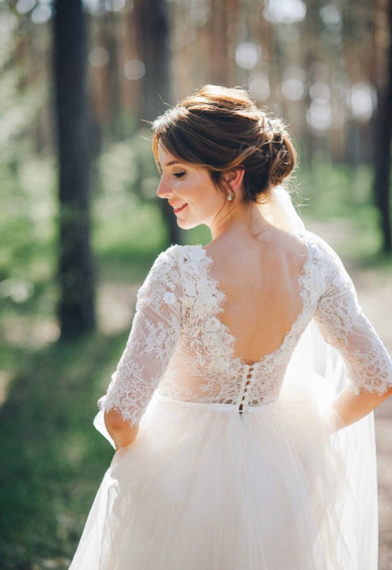 Boho Wedding Dress 2020 Beach Wedding Gown Open Back Wedding Etsy