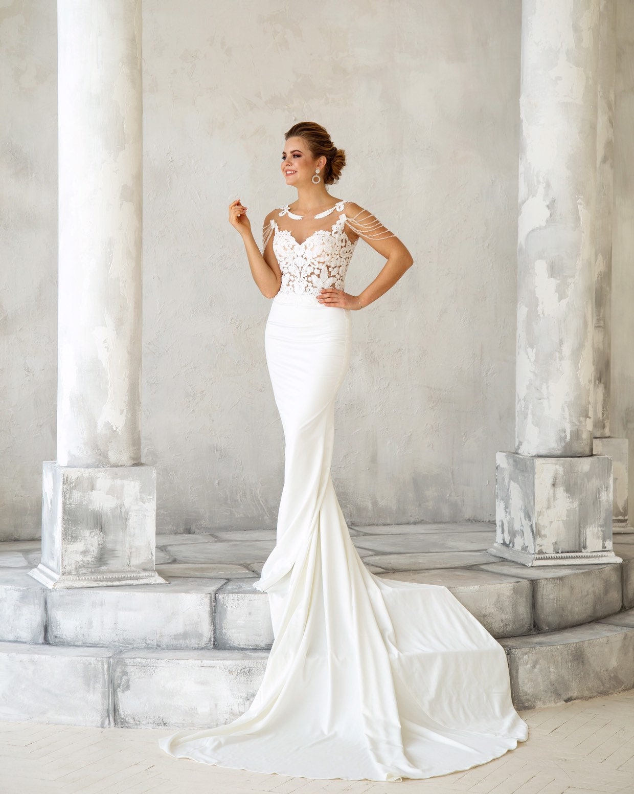 Fitted Wedding Dress Fashion Bridal Dress 2020 Custom Size Etsy