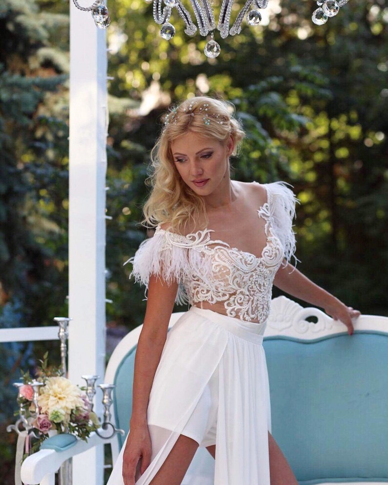Bridal Jumpsuit Custom Made Boho Wedding Non Traditional Urban Etsy