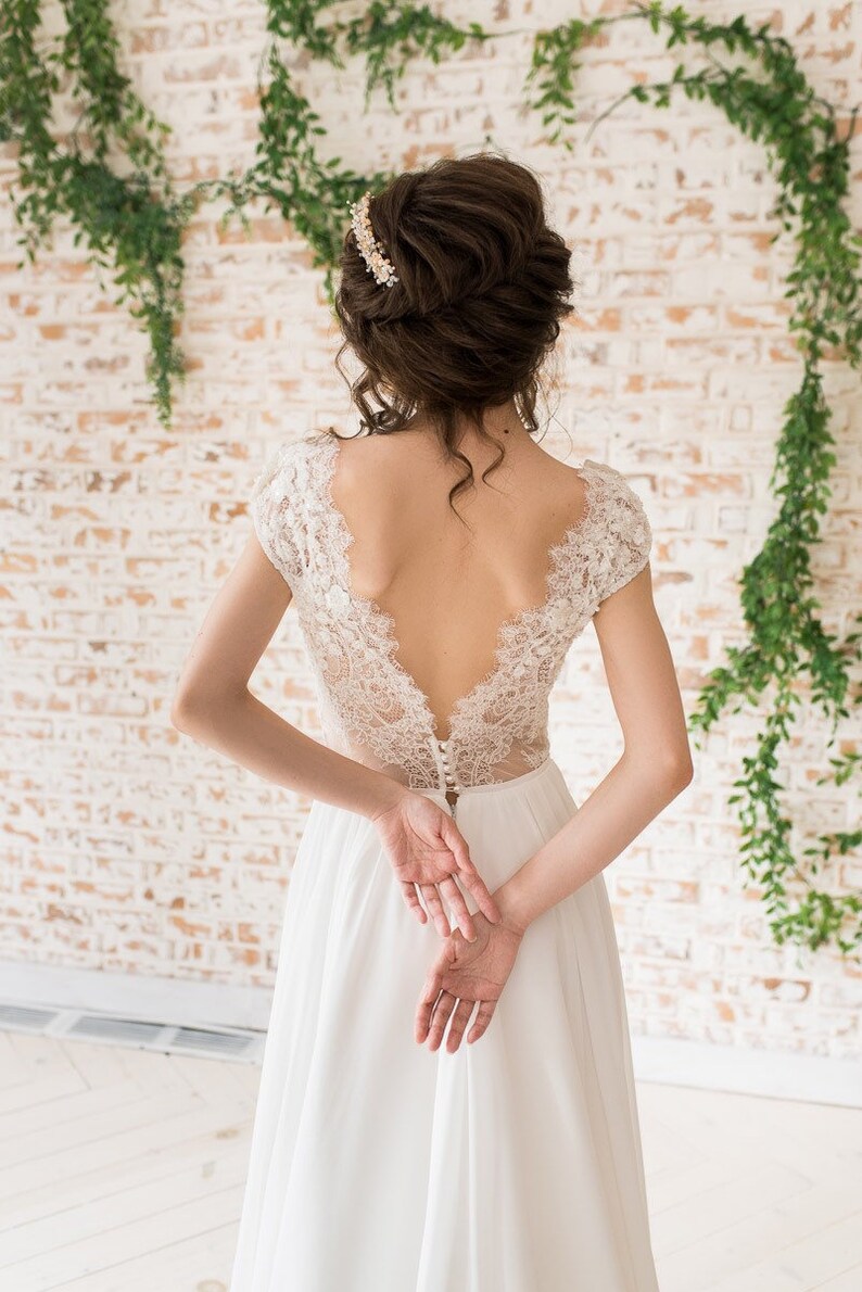 Boho Wedding Dress Beach Wedding Dress Simple Wedding Dress Etsy