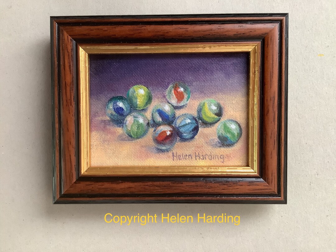 Marbles. Acrylic Painting of Glass Marbles. Original Art. Etsy