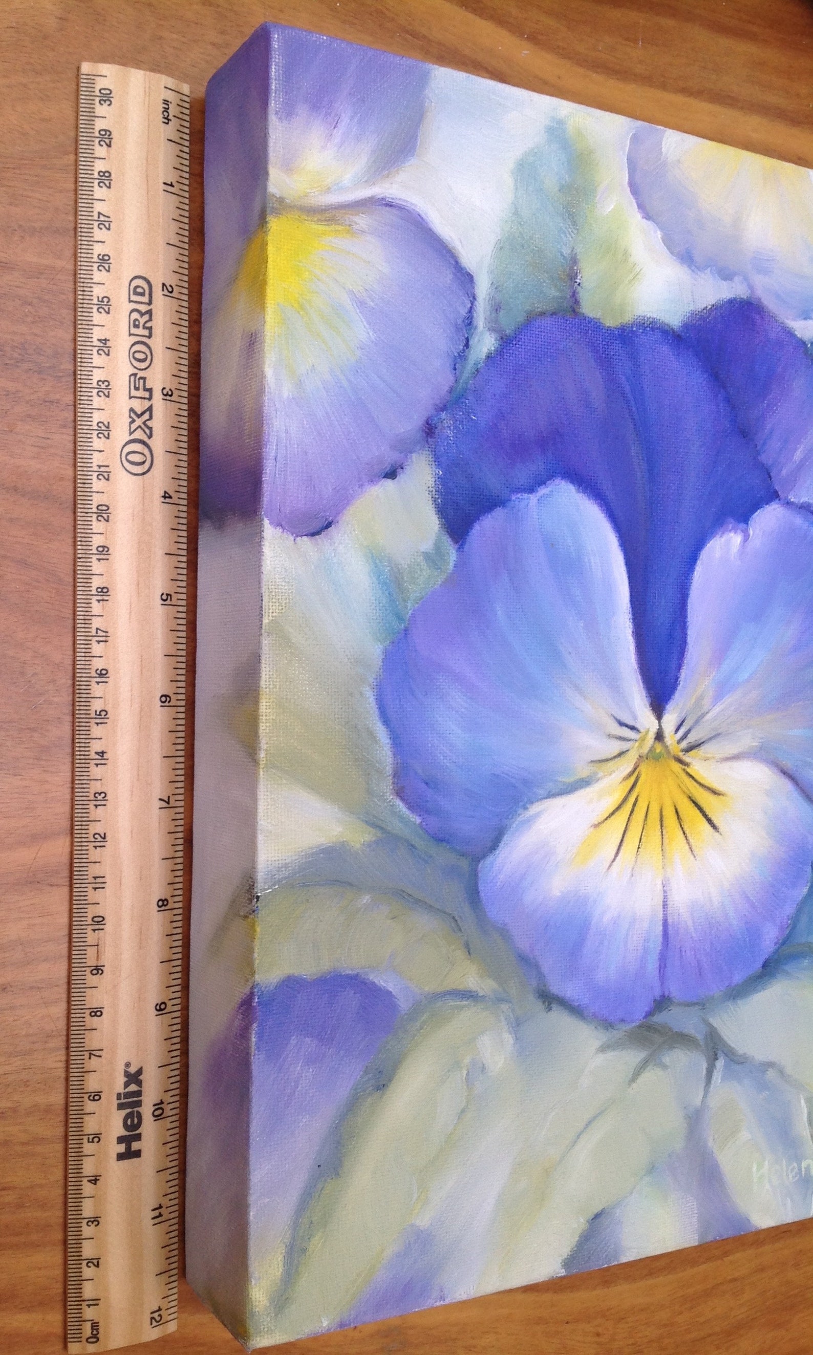 Pansies. Original Oil Painting of Blue and Yellow Pansies. Unique Flower Painting. Etsy