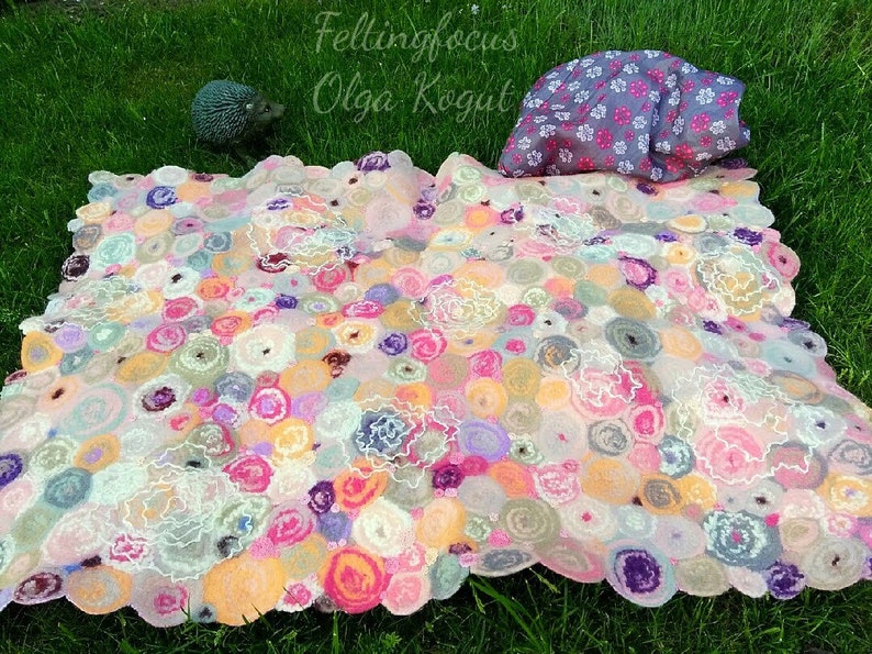 Felted Wool Pink Blanket Play Mat Newborn Photography Prop Etsy