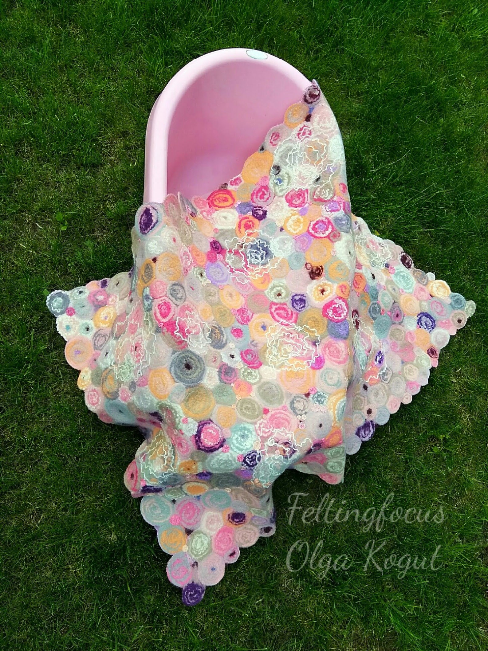 Felted Wool Pink Blanket Play Mat Newborn Photography Prop Etsy