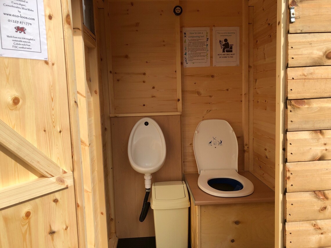 Compost toilet with standing urinal. Ecoloo waterless. Price Etsy