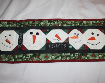 Glistening Snowman Table Topper