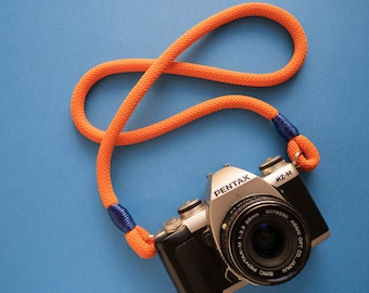 Zachte en universele oranje touw camera schouderriem aangepaste kleurrijke vintage riem kant camera riem camera