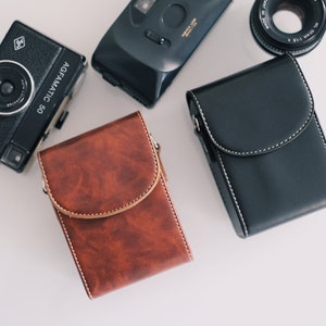 Leather camera Case with strap - For compact camera - Sony rx100 Canon Powershot vintage and film small camera -