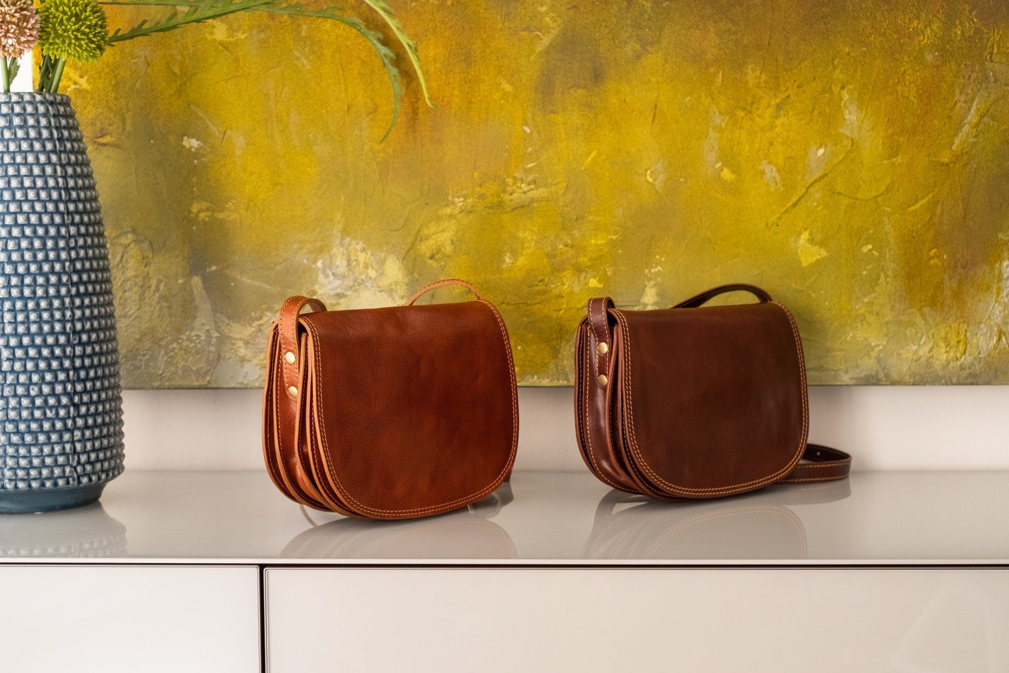 Italian leather crossbody bags