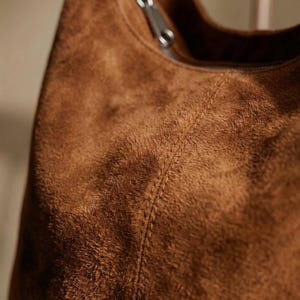 Suede Leather Shoulder Bag | Hobo ITA Bag | Made in Italy | Elegant Casual Women's Purse image 5