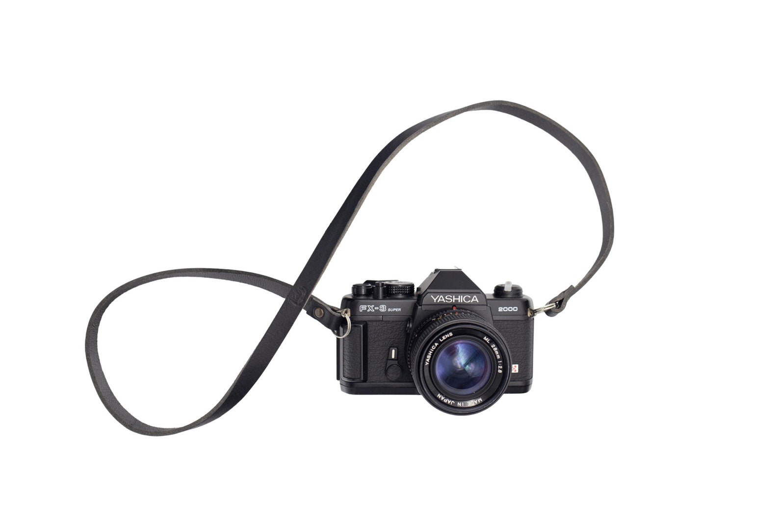 Leather Camera Strap. Color Black. Handmade in Italy With Etsy