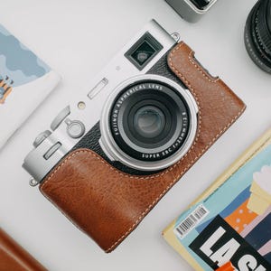 Half case Fuji X100VI - Brown or Black leather - Fuji X100V X100 X100F