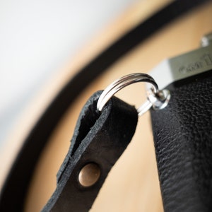 Short and thin genuine leather camera strap. Fixed length 70cm 27.5 Brown Black Cognac image 4