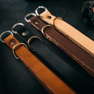 Genuine Leather Camera Wrist Strap Vintage and minimal design Color Brown, Black, Cognac, Dark Brown, Natural Camera strap image 2