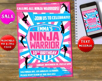 Ninja Warrior Invite | Etsy