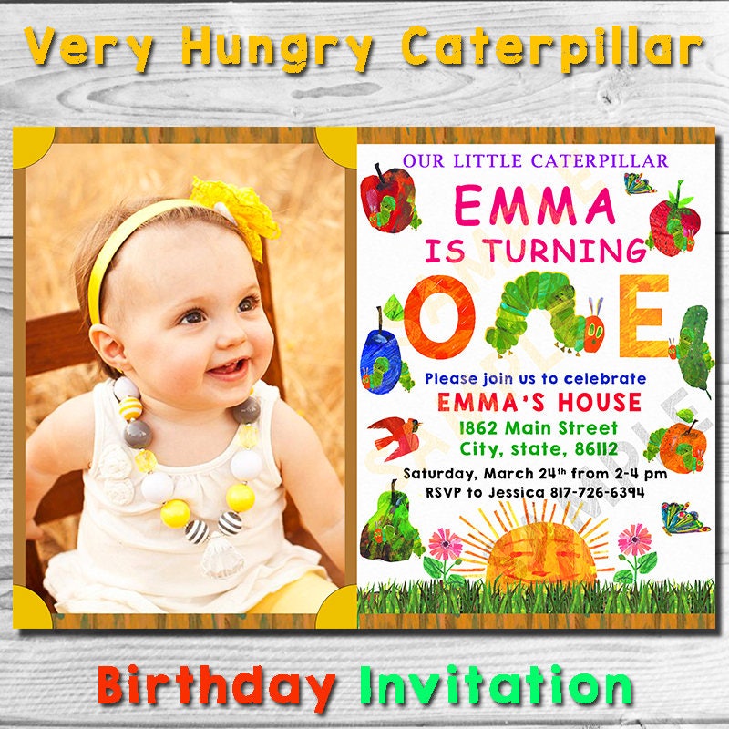 Very Hungry Caterpillar Birthday Invitation Very Hungry Caterpillar Invitation Very Hungry Caterpillar Invite Very Hungry
