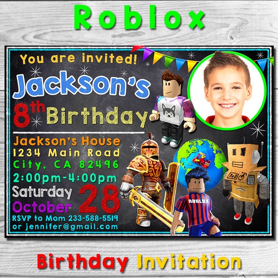 Roblox Invitation Roblox Invite Roblox Birthday Party Etsy - il 96 roblox