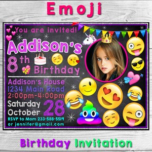 Invitation De Emoji Emoji Invite Invitation Fete Etsy Invitation De Emoji Emoji Invite Invitation Fete Etsy