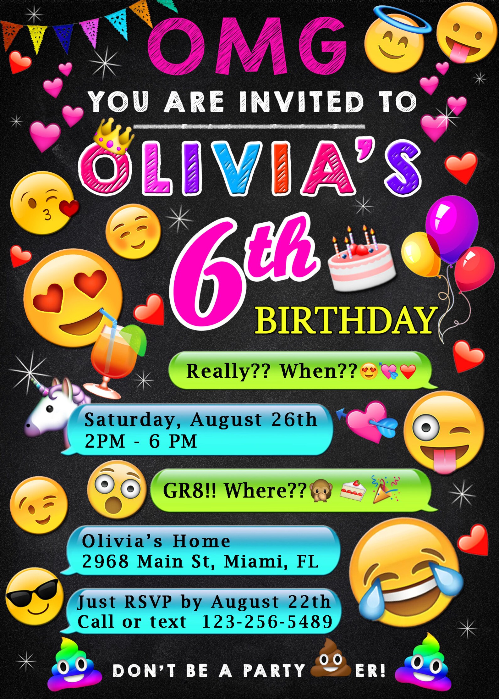 Emoji Einladung Emoji laden Emoji Geburtstag | Etsy