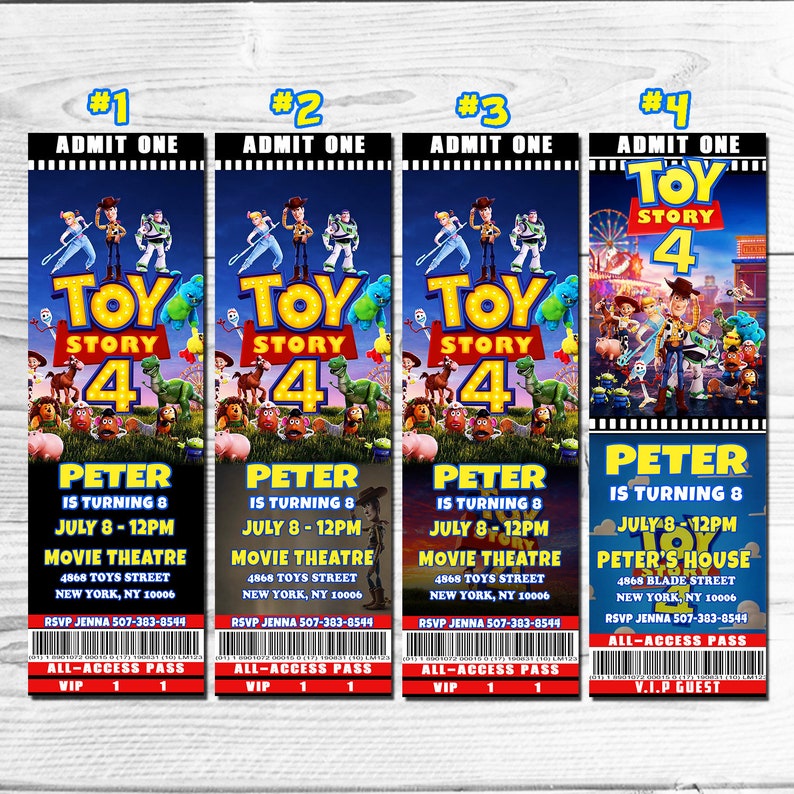 Toy Story 4 Ticket Invitation Toy Story 4 Ticket Invite Toy Story 4 Birthday Party Toy Story 4 Ticket Toy Story 4 Party Toy Story 4 - 
