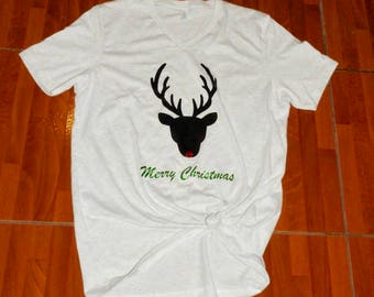 Merry Christmas reindeer shirt, reindeer shirt, Christmas shirt, women's Christmas shirt, women's Christmas gift