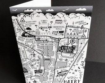 Map of Haxby Greetings Card