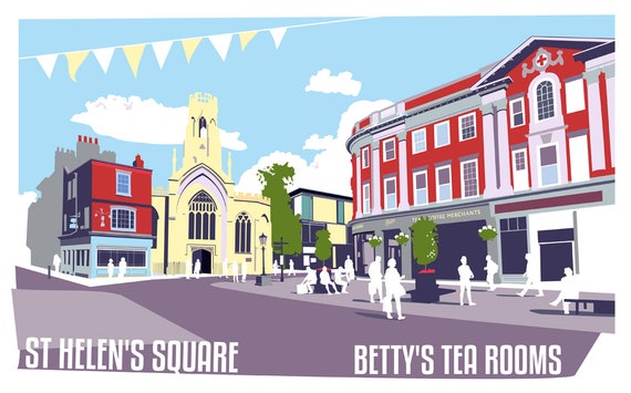 St Helen S Square York Betty S Tea Rooms Print