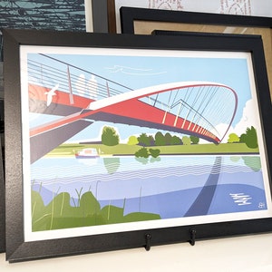 The Millennium Bridge, York Print 30x40cm Framed